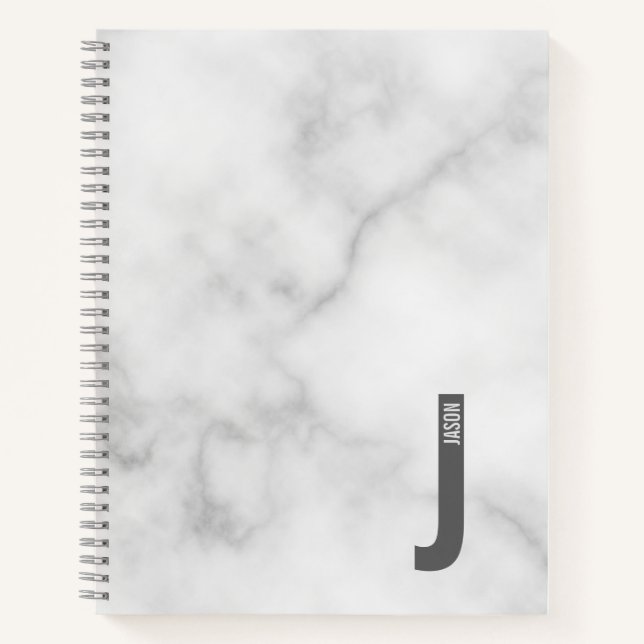 Modern Personalised Bold Monogram and Name Notebook (Front)