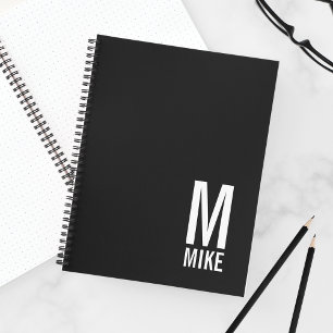 Modern Personalised Bold Monogram and Name Notebook