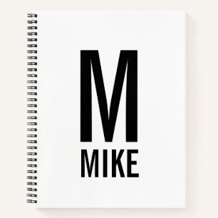 Modern Personalised Bold Monogram and Name Notebook