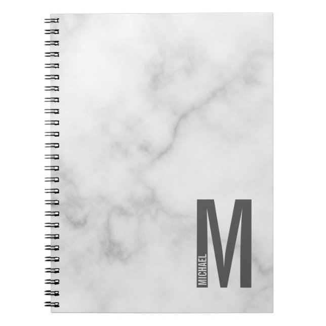 Modern Personalised Bold Monogram and Name Notebook (Front)