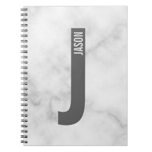 Modern Personalised Bold Monogram and Name Notebook