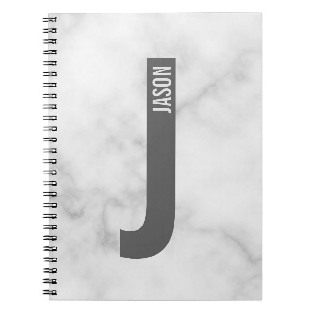 Modern Personalised Bold Monogram and Name Notebook (Front)