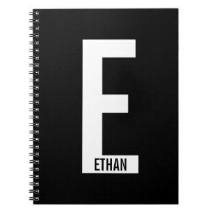 Modern Personalised Bold Monogram and Name Notebook