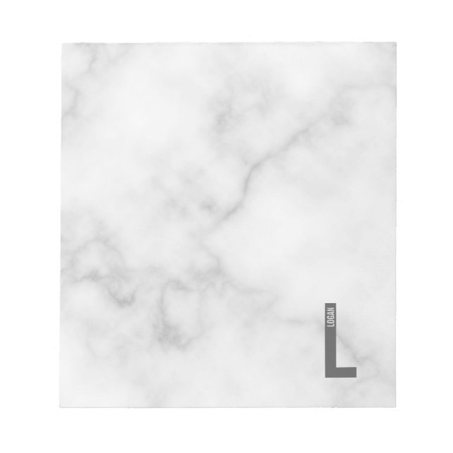 Modern Personalised Bold Monogram and Name Notepad (Front)