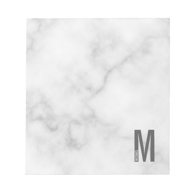 Modern Personalised Bold Monogram and Name Notepad (Front)
