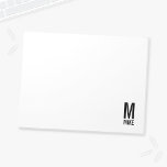 Modern Personalised Bold Monogram and Name Notepad<br><div class="desc">Modern Black and White Bold Monogram Design featuring personalised monogram and name in modern bold sans serif font style.</div>