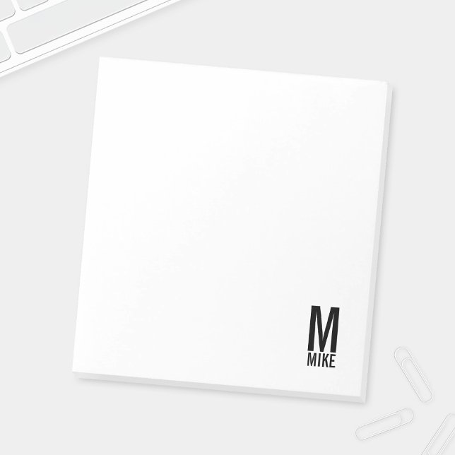 Modern Personalised Bold Monogram and Name Notepad (Creator Uploaded)