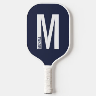Modern Personalised Bold Monogram and Name Pickleball Paddle