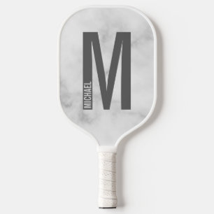 Modern Personalised Bold Monogram and Name Pickleball Paddle