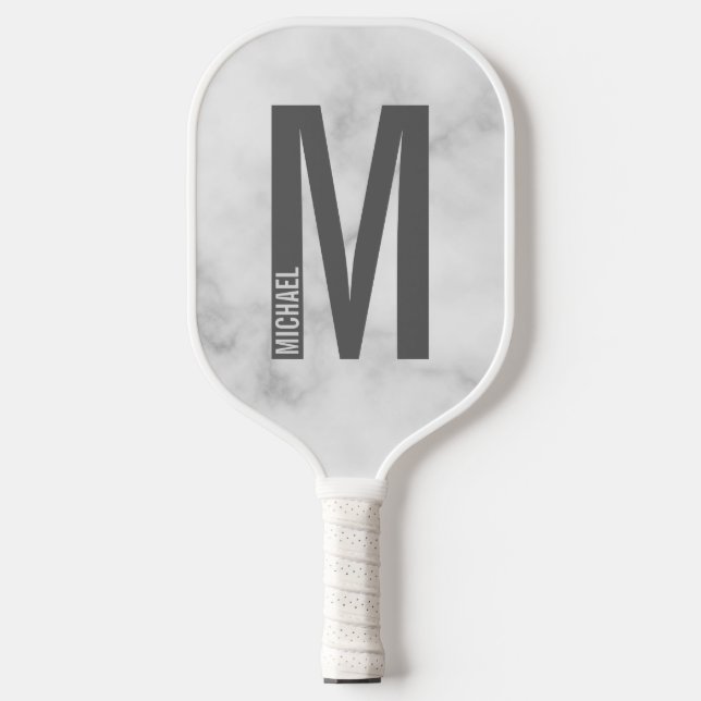 Modern Personalised Bold Monogram and Name Pickleball Paddle (Front)