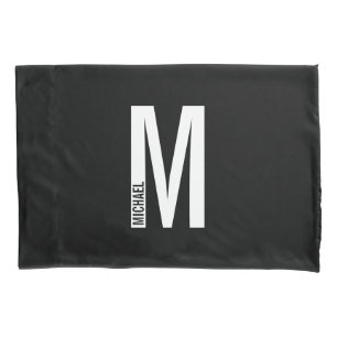 Modern Personalised Bold Monogram and Name Pillowcase