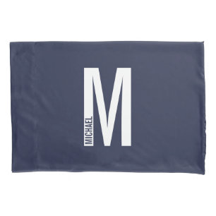Modern Personalised Bold Monogram and Name Pillowcase