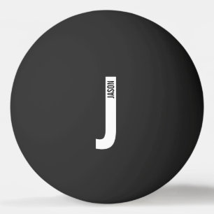 Modern Personalised Bold Monogram and Name Ping Pong Ball