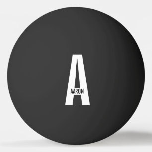 Modern Personalised Bold Monogram and Name Ping Pong Ball