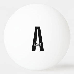 Modern Personalised Bold Monogram and Name Ping Pong Ball