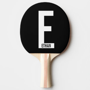 Modern Personalised Bold Monogram and Name Ping Pong Paddle