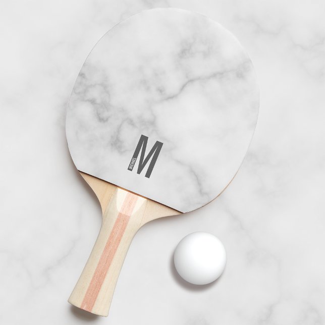 Modern Personalised Bold Monogram and Name Ping Pong Paddle (Creator Uploaded)
