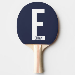 Modern Personalised Bold Monogram and Name Ping Pong Paddle