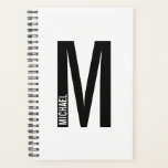 Modern Personalised Bold Monogram and Name Planner<br><div class="desc">Modern Monogram Design featuring personalised monogram letter "M" and name in modern bold sans serif font style.</div>