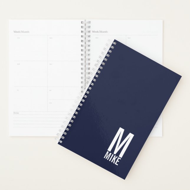 Modern Personalised Bold Monogram and Name Planner (Display)