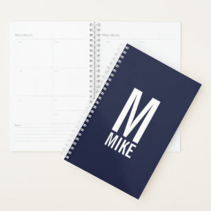Modern Personalised Bold Monogram and Name Planner