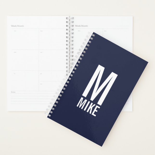 Modern Personalised Bold Monogram and Name Planner (Display)