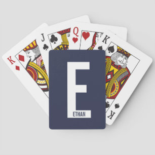 Modern Personalised Bold Monogram and Name Playing Cards