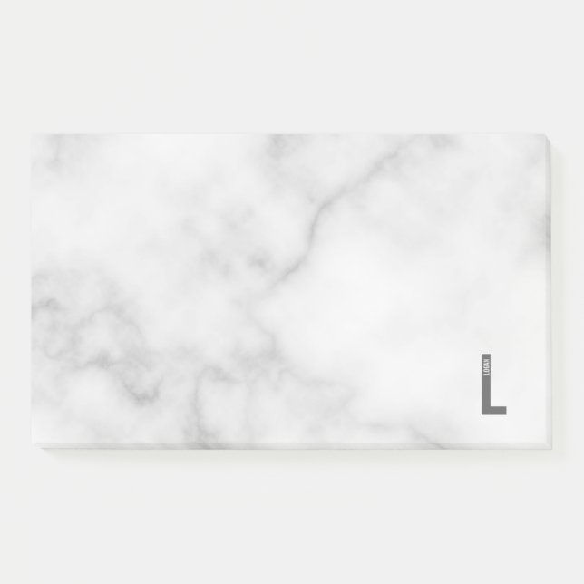 Modern Personalised Bold Monogram and Name Post-it Notes (Front)