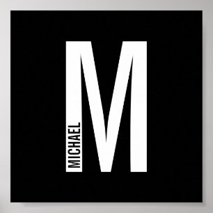 Modern Personalised Bold Monogram and Name Poster