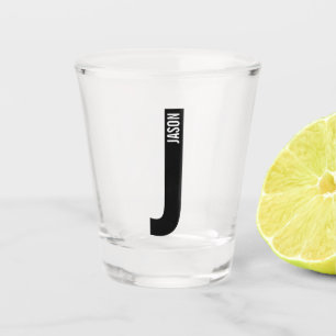 Modern Personalised Bold Monogram and Name Shot Glass