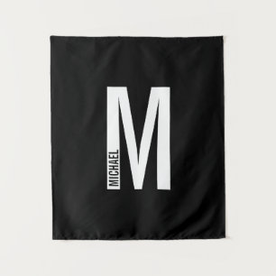 Modern Personalised Bold Monogram and Name Tapestry