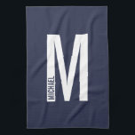 Modern Personalised Bold Monogram and Name Tea Towel<br><div class="desc">Modern Monogram Design featuring personalised monogram letter "M" and name in modern bold sans serif font style.</div>