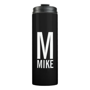 Modern Personalised Bold Monogram and Name Thermal Tumbler