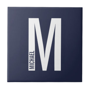 Modern Personalised Bold Monogram and Name Tile