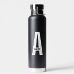 Modern Personalised Bold Monogram and Name Water Bottle<br><div class="desc">Modern Monogram Design featuring personalised monogram letter "A" and name in modern bold sans serif font style.

Perfect gift for him,  father's day gift and more.</div>