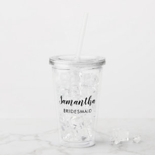 Modern Personalised Bridesmaid Acrylic Tumbler