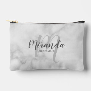 Modern Personalised Bridesmaid Monogram Name Accessory Pouch
