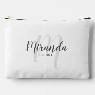 Modern Personalised Bridesmaid Monogram Name Accessory Pouch
