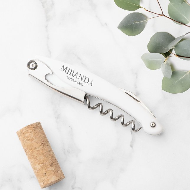 Modern Personalised Bridesmaid Name Corkscrew (Creator Uploaded)