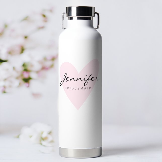 Modern Personalised Bridesmaid  Water Bottle (Creator Uploaded)