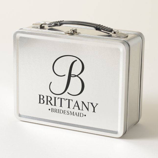 Modern Personalised Bridesmaids Metal Gift Box (Front)