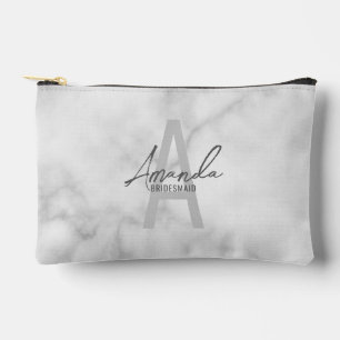 Modern Personalised Bridesmaid's Monogram and Name Accessory Pouch
