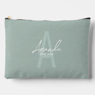 Modern Personalised Bridesmaid's Monogram and Name Accessory Pouch