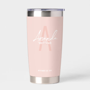 Modern Personalised Bridesmaid's Monogram and Name Insulated Tumbler