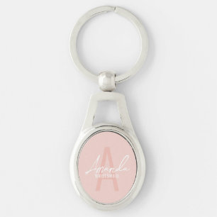 Modern Personalised Bridesmaid's Monogram and Name Key Ring