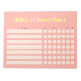 Modern Personalised Chore Chart Notepad