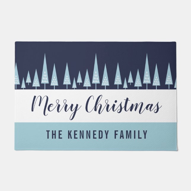 Modern Personalised Christmas Doormat (Front)