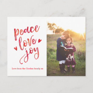 Modern Personalised Christmas photo card postcard