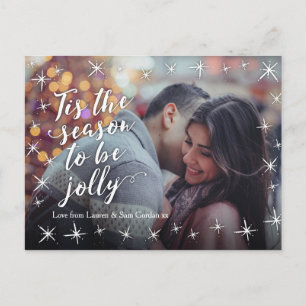 Modern Personalised Christmas photo card postcard