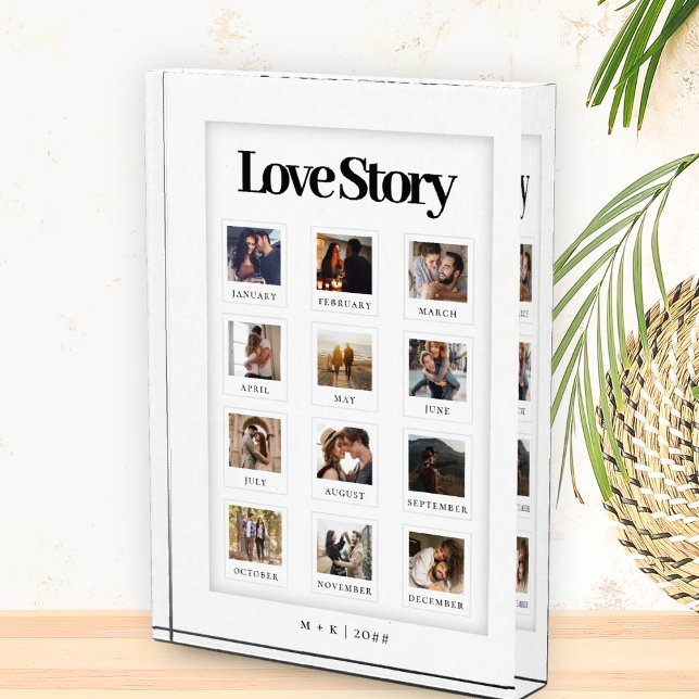 Modern Personalised Couple Love Story Photo Block (Creator Uploaded)